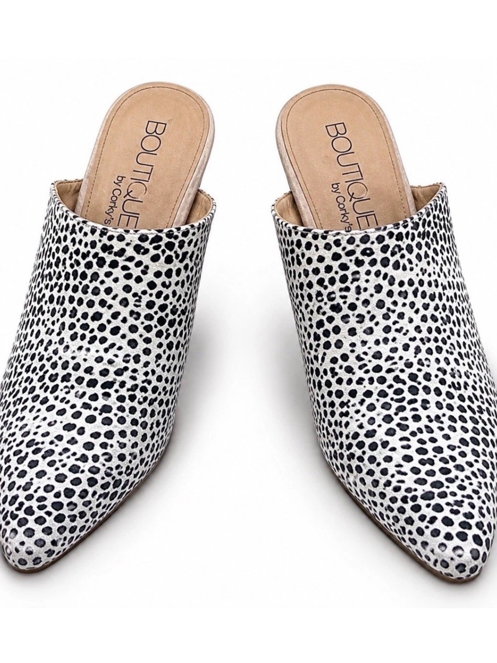 Corkys Boutique Womens Size 10 Mule Booties Animal Print Shoes NEW